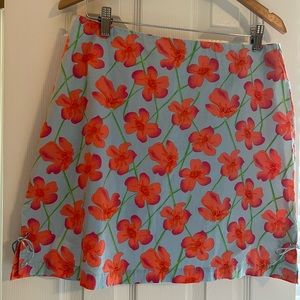 OCI, Blue and Orange Floral Skirt, Size 13